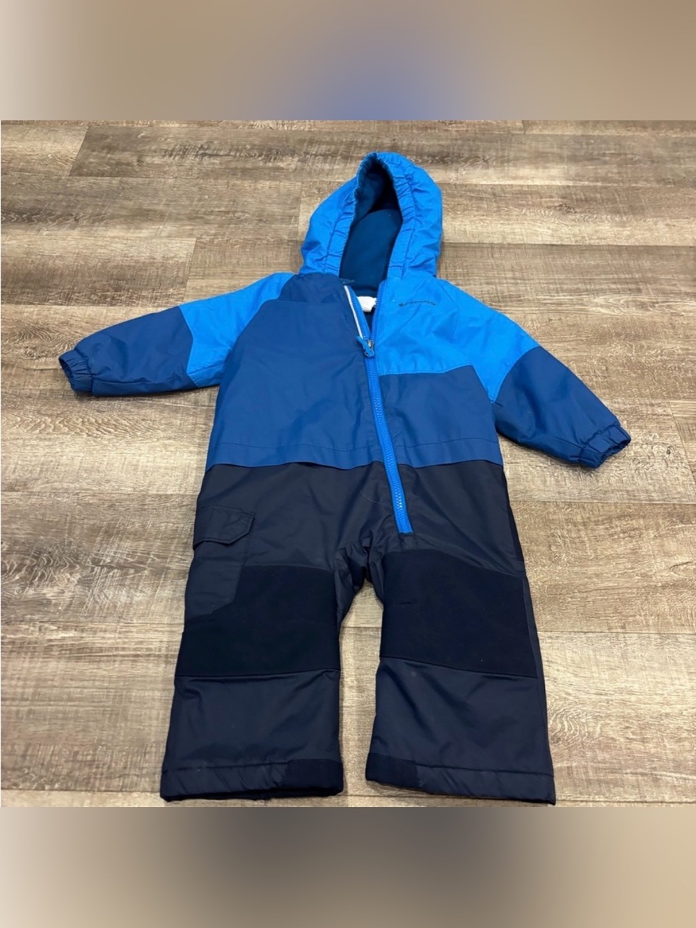 Columbia Blue & Navy Colorblock Toddler One-Piece Snowsuit - Picture 2 of 6